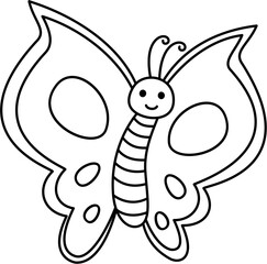 butterfly cartoon doodle lineart