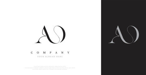 Initial AO Logo Design Vector 