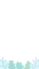 16:9 青色の植物なフレーム⭐︎PNG