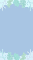 16:9 青色の植物な上下フレーム⭐︎
