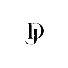 DJ monogram logo design letter text name symbol monochrome logotype alphabet character simple logo