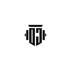 DJ monogram logo design letter text name symbol monochrome logotype alphabet character simple logo