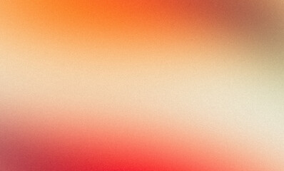 Orange red retro color flow grainy gradient with white backdrop design, Abstract pastel colors Retro noisy texture.