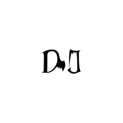 DJ monogram logo design letter text name symbol monochrome logotype alphabet character simple logo