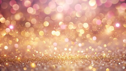 abstract background with soft pink and gold shimmer bokeh Close-Up