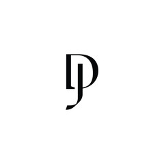 DJ monogram logo design letter text name symbol monochrome logotype alphabet character simple logo