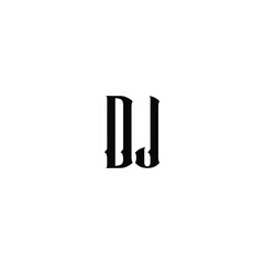 DJ monogram logo design letter text name symbol monochrome logotype alphabet character simple logo