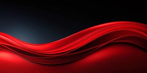 Obraz premium Abstract Red and Black Curving Lines in a Dark Background