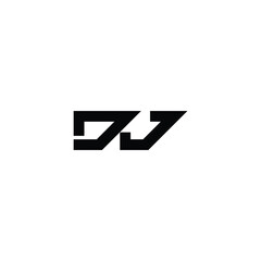 DJ monogram logo design letter text name symbol monochrome logotype alphabet character simple logo