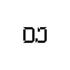 DJ monogram logo design letter text name symbol monochrome logotype alphabet character simple logo