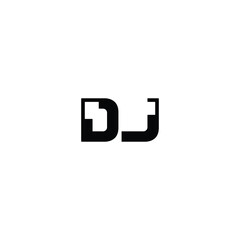 DJ monogram logo design letter text name symbol monochrome logotype alphabet character simple logo