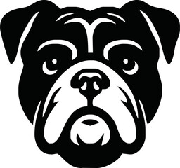 Bulldog logo icon silhouette vector style,Clipart , Illustration black with white background