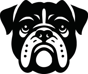 Bulldog logo icon silhouette vector style,Clipart , Illustration black with white background