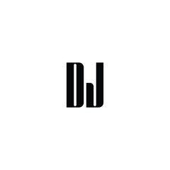 DJ monogram logo design letter text name symbol monochrome logotype alphabet character simple logo