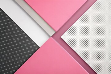 Abstract minimalist background with pink, white, black colors and geometry