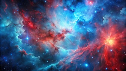 Abstract nebula wallpaper background in blue and red colors