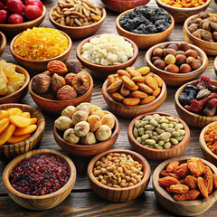 dried fruit and nuts. food, market, spice, olives, ingredient, olive, green, pepper, black, healthy, bowl, spices, dry, assortment, fruit, beans, nuts, snack, herb, fresh, brown, seed, red, dried, coo