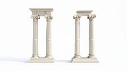 Naklejka premium Different Greek columns isolated on a white background