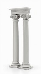 Obraz premium Greek architectural columns isolated on white background
