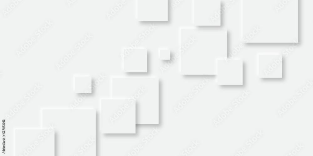 Poster Abstract grey geometric vector background with soft shadow on neutral light grey textured background.3d architecture pattern design. Template for branding business. white paper texture background ..	