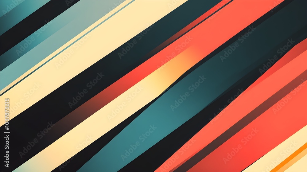 Poster abstract diagonal stripes background colorful geometric pattern design