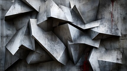 Abstract Concrete Geometric Shapes Wall Texture