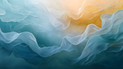 Obraz premium Abstract Teal and Gold Wave Texture Background
