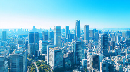 Obraz premium City Skyline Under Blue Sky and White Clouds