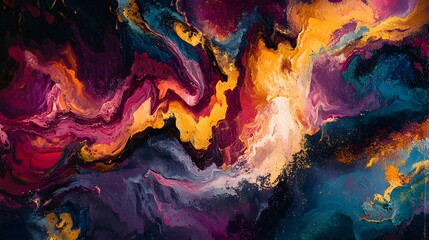 Abstract Art Painting Colorful Swirls Texture Background