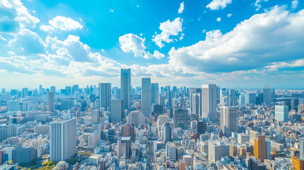 City Skyline Under Blue Sky and White Clouds