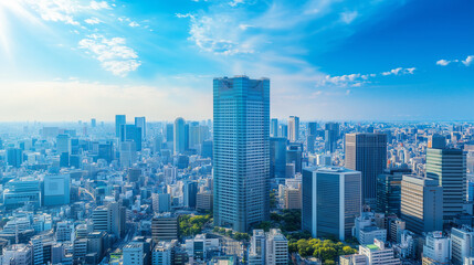 City Skyline Under Blue Sky and White Clouds