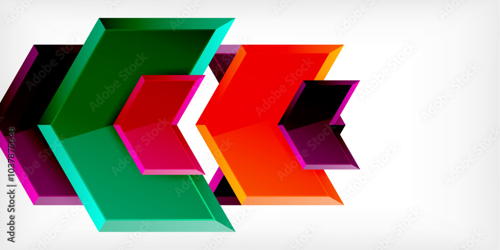 Aufkleber vector 3d arrow techno design template