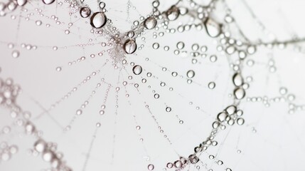 Obraz premium a delicate spiderweb spanning the chambers of a human heart, with dewdrops glistening like precious jewels