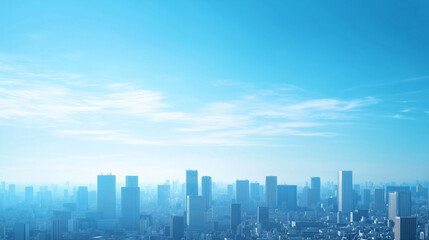 Fototapeta premium City Skyline Under Blue Sky and White Clouds