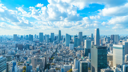 City Skyline Under Blue Sky and White Clouds
