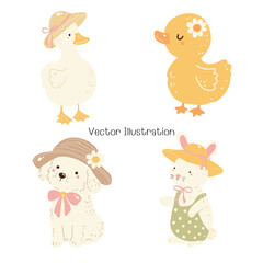 Cute Farm Character Vector Illustration for Kids and Nature-Themed Designs