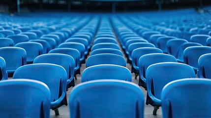 Obraz premium Blue Stadium Seats in Unified Arrangement