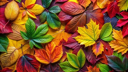 Fototapeta premium Autumn Leaves Background for Antistress Coloring Book Pages for Adults in Vibrant Seasonal Colors