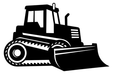 Bulldozer Silhouette | isolated vector silhouette illustration on white background