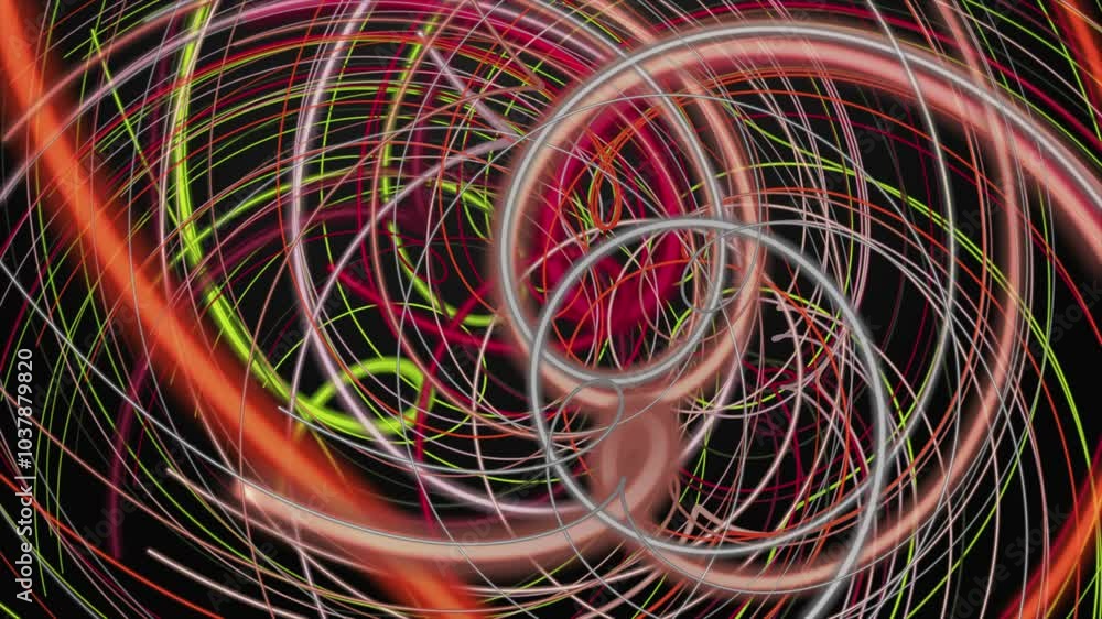Poster fantastic video animation with stripe wave object in slow motion, 4096x2304 loop 4k