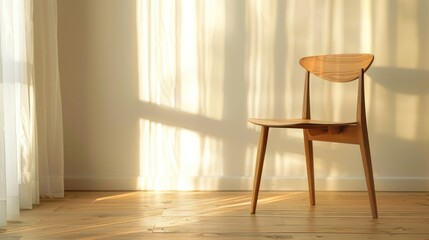 Wooden Chair in Sunlit Room