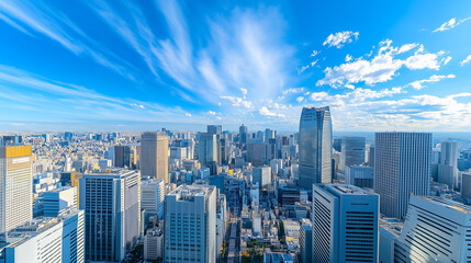 City Skyline Under Blue Sky and White Clouds
