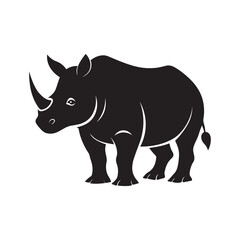 Rhino silhouette on white background. Rhino icon sign vector illustration design.