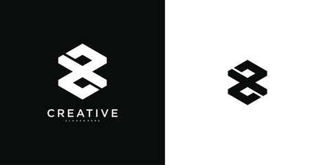 Obraz premium Modern number 8 logo design template. Premium Vector