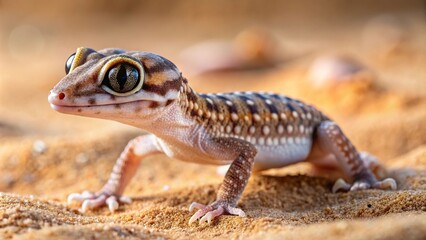Obraz premium Close-up of Smooth Knob-tailed Gecko Nephrurus levis pilbarensis on sand
