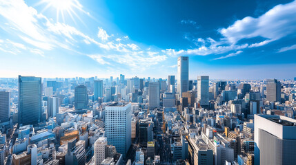City Skyline Under Blue Sky and White Clouds