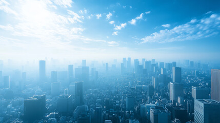 City Skyline Under Blue Sky and White Clouds