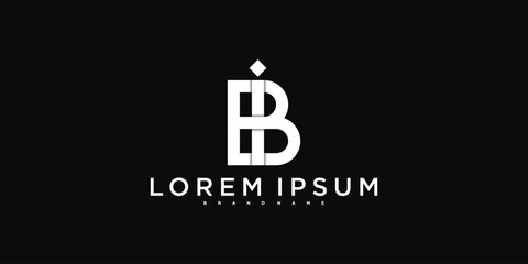 Initial letter BI or IB logo design template. Premium Vector