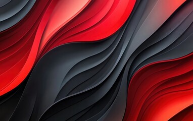 Obraz premium An artistic interpretation of red and black light patterns flowing diagonally across a modern background
