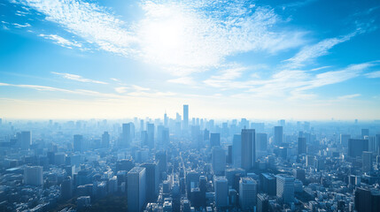 City Skyline Under Blue Sky and White Clouds